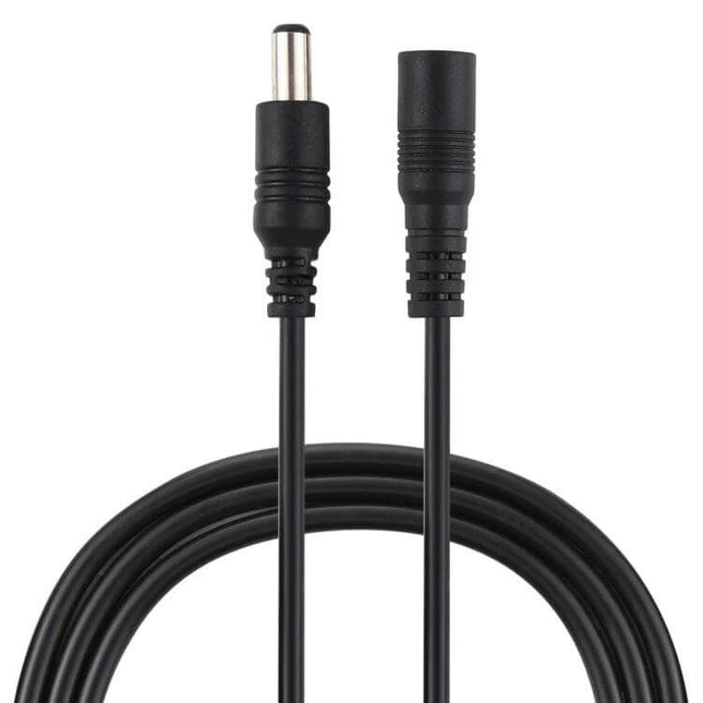 1 Meter Female to Male DC Power Extension Cable for Laptops – black TPE 1m cable with male and female DC barrel connectors for laptop power extension