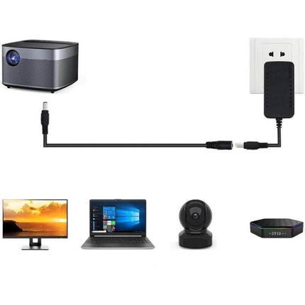 1 Meter Female to Male DC Power Extension Cable for Laptops extending laptop power from wall adapter to device with TPE cable, 1m length