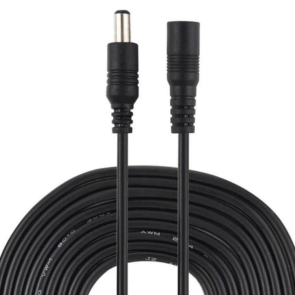 2 Meter DC Power Extension Cable for Laptops with 5.5mm x 2.1mm Connector - black TPE cable with male and female DC plugs
