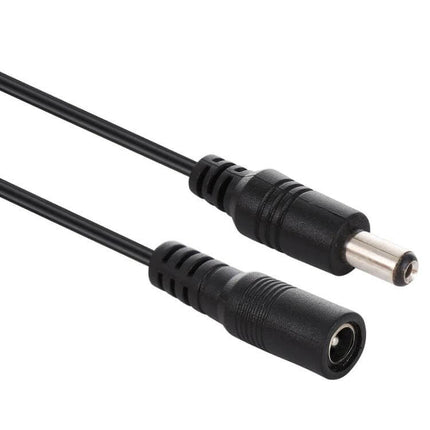 2 Meter DC Power Extension Cable for Laptops with 5.5mm x 2.1mm Connector - black TPE cable with male and female DC plug