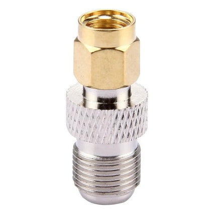 F Female to RP-SMA Male Connector for Antenna Cable Links, gold and silver adapter for WiFi antenna connections