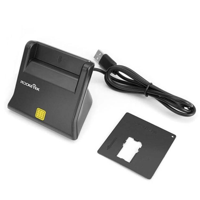 Rocketek Smart Card Reader for Online Banking Security USB desktop and mobile smart card reader with cable and SIM adapter