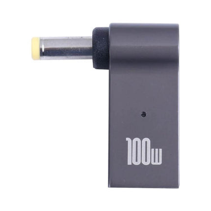 USB-C Female to DC Adapter for Computer and Laptop Charging - 100W right-angle DC plug adapter, compact travel charger accessory