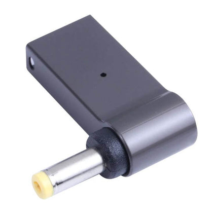 USB-C Female to DC Adapter for Computer and Laptop Charging - compact black DC-to-USB-C charging adapter, 5A-capable