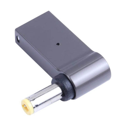 Portable 100W USB-C to DC 5.5mm Adapter for Laptop Charging - compact gray USB-C to DC 5.5mm laptop charging adapter, 100W, 5A