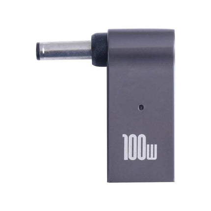 USB-C to DC Adapter for Charging Laptops and Portable Devices — 100W compact right-angle DC tip for travelers and professionals