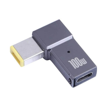 100W USB-C to Big Square Charging Adapter for Lenovo Computers - compact gray 100W USB-C to square Lenovo charger adapter