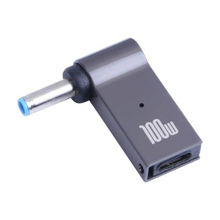 100W USB-C to DC Charging Adapter for Laptop Power Needs – compact gray 100W adapter tip for travel, 5A laptop charging