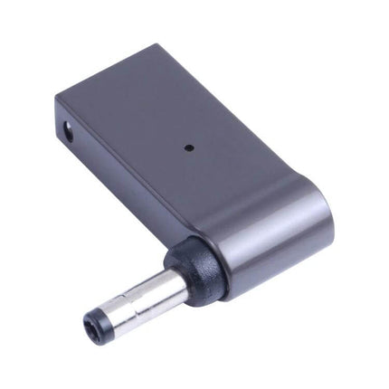100W USB-C to DC Charging Adapter for Lenovo Laptops — black USB-C female to 4.0x1.7mm DC male adapter shown at angle