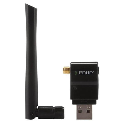 EDUP EP-AC1635 Wireless USB Adapter for Laptops and PCs — black dual-band USB WiFi adapter with detachable antenna for improved home and office connectivity