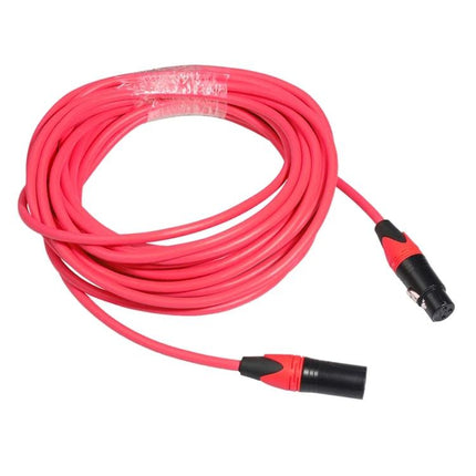 XRL Cable for Connecting Audio Devices in Daily Use - red coiled cable with XLR connectors for microphones and instruments
