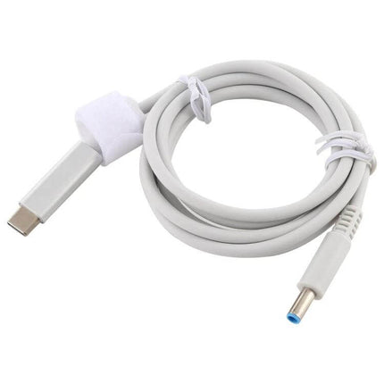 USB-C Laptop Charging Cable with 4.5mm Connector, 1.5 Meters Long - white coiled cable for steady laptop power