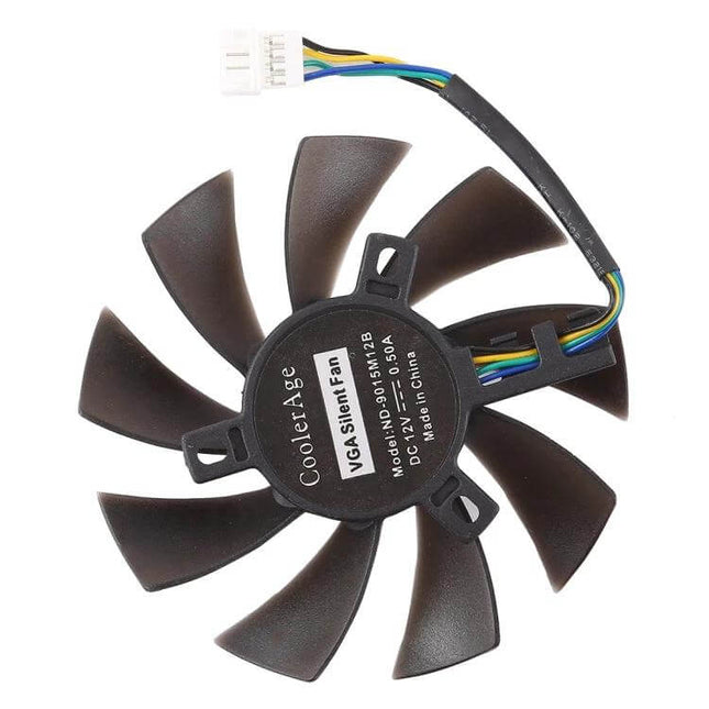 85mm Diameter Replacement Cooling Fan for PC Graphics Cards – 12V 0.5A VGA replacement fan with 9-blade design and 4-pin connector