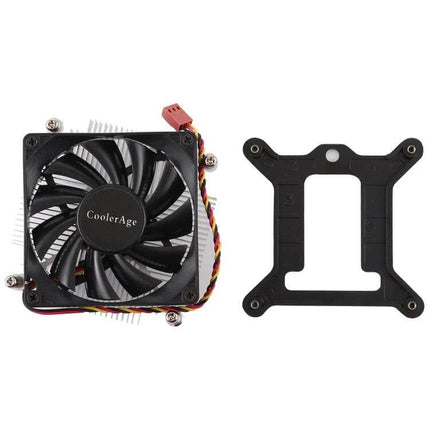 CoolAge Hydraulic Bearing CPU Cooling Fan for Intel Desktops - low-noise hydraulic bearing cooler with heatsink and mounting bracket
