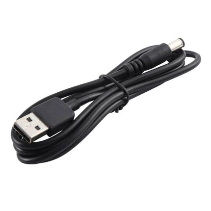 1 Meter USB to 5.5 x 2.1mm DC Power Cable for Device Connections – black 1-meter USB to DC power cable for routers, cameras, power banks