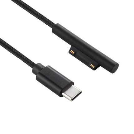 Nylon USB-C to 6-Pin Power Cable for Microsoft Surface Pro, 1.5m Length – black nylon charging cable for Surface Pro