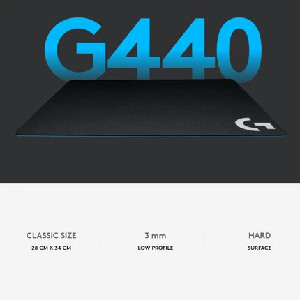 Logitech G440 Hard Gaming Mouse Pad for Everyday Use, 34 x 28 cm - low profile hard surface 280 x 340 mm gaming mouse pad for precise tracking