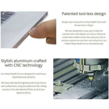 BASEQI Aluminum SD Card Case for Dell XPS 13.3 Inch Laptop - slim aluminum tool-less SD storage for quick access and transfer