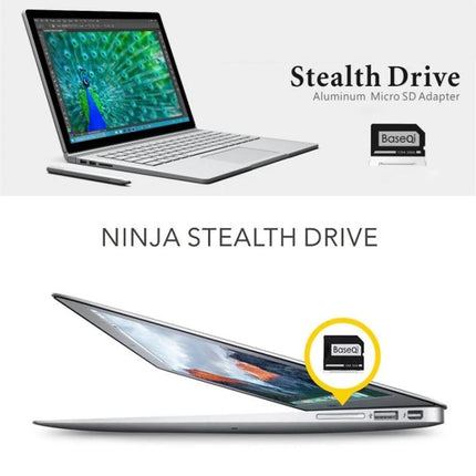 BASEQI Hidden SD Card Case for Lenovo Flex4-14 Laptop slim aluminum stealth drive integrated into laptop side