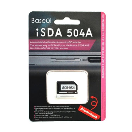 BASEQI Hidden SD Card Case for 15-Inch MacBook Pro Retina compact hidden Micro SD/TF holder for photographers and content creators