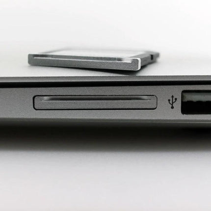 BASEQI Hidden SD Card Case for 15-Inch MacBook Pro Retina compact micro SD holder showing card slot and micro SD card