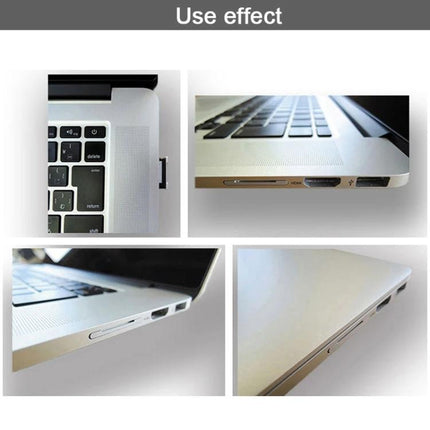 BASEQI Hidden SD Card Case for 15-Inch MacBook Pro Retina installed showing slim Micro SD/TF card slot and use effect