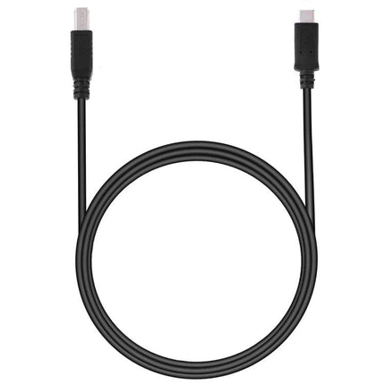USB-C Cable for Everyday Home and Work Device Links – black aluminum USB-C charging and data cable coiled for laptop and smartphone