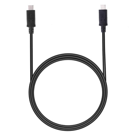USB-C Cable for Everyday Home and Work Connections showing black USB-C to USB-C cable with aluminum alloy heads coiled for charging and data transfer