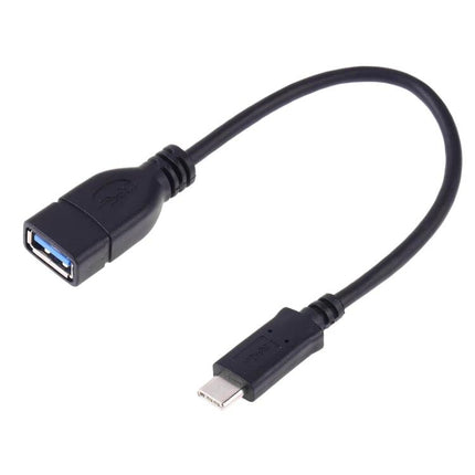 Adapter for everyday device connections at home or work - black USB-C to USB-A cable adapter for laptops, smartphones and tablets