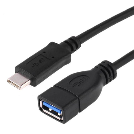 Adapter for everyday device connections at home or work - black USB Type-C to USB-A adapter cable for laptop, smartphone, tablet
