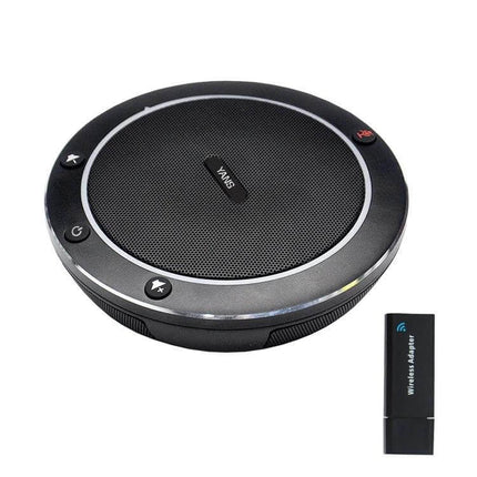 YANS Wireless Omnidirectional Microphone for Video Conferences small round speakerphone with USB wireless adapter for clear 360-degree meeting audio