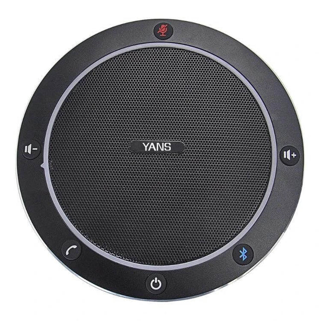 YANS Bluetooth Omnidirectional Microphone for Video Conferences — round 360° conference mic with mute, volume, Bluetooth and call controls