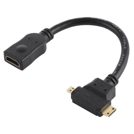 T-Shaped HDMI Cable for Mini and Micro Device Connections - compact T-shaped adapter joins two HDMI cables without bending, ideal for tight spaces
