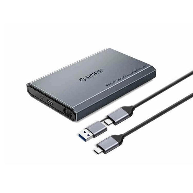 Orico 2.5-Inch Type-C SSD Enclosure for External Storage - aluminum alloy portable 2.5" SATA enclosure with Type-C cable for backups and file transfer