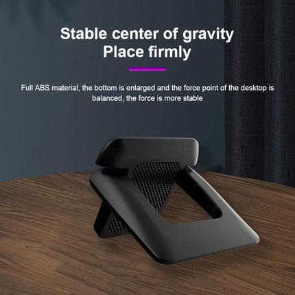 Foldable Mini Desktop Holder for Everyday Use, 2-Pack black foldable phone and small tablet stand on wooden desk