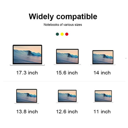 Foldable Mini Desktop Holder for Everyday Use, 2-Pack showing compatibility with laptops and tablets from 11 to 17.3 inches