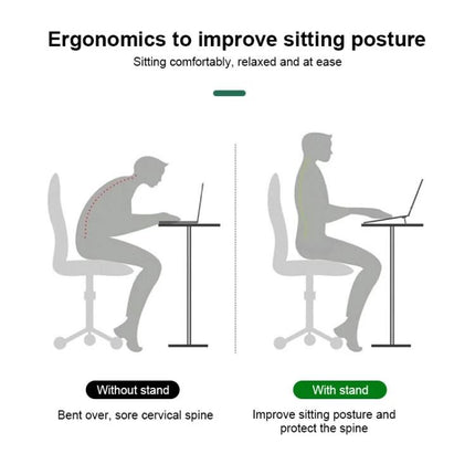 Foldable Mini Desktop Holder for Everyday Use, 2-Pack shown improving sitting posture by holding phone/tablet at ergonomic angle