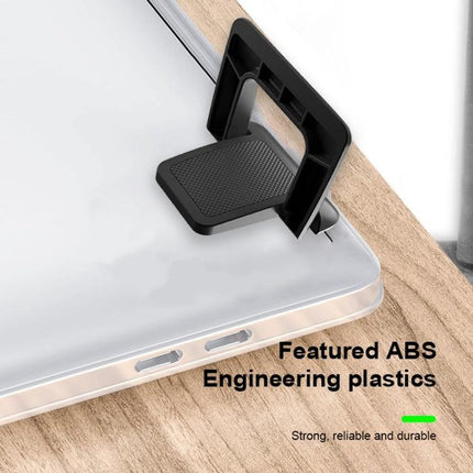 Foldable Mini Desktop Holder for Everyday Use, 2-Pack - black foldable phone tablet stand clamped to desk holding smartphone at angle