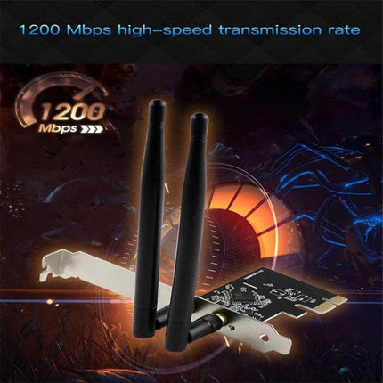 EDUP Dual-Band Wireless Adapter for Windows Computers with dual external antennas and 1200 Mbps high-speed transmission