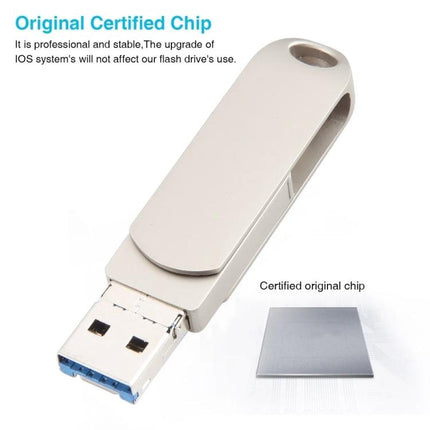 Versatile USB Drive for Daily File Storage and Transfer - sleek silver USB flash drive with certified chip for quick phone-to-computer file transfers