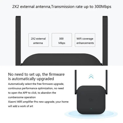 Xiaomi Mi WiFi Signal Extender with External Antennas - dual external antennas for up to 300Mbps coverage and seamless dead-zone elimination