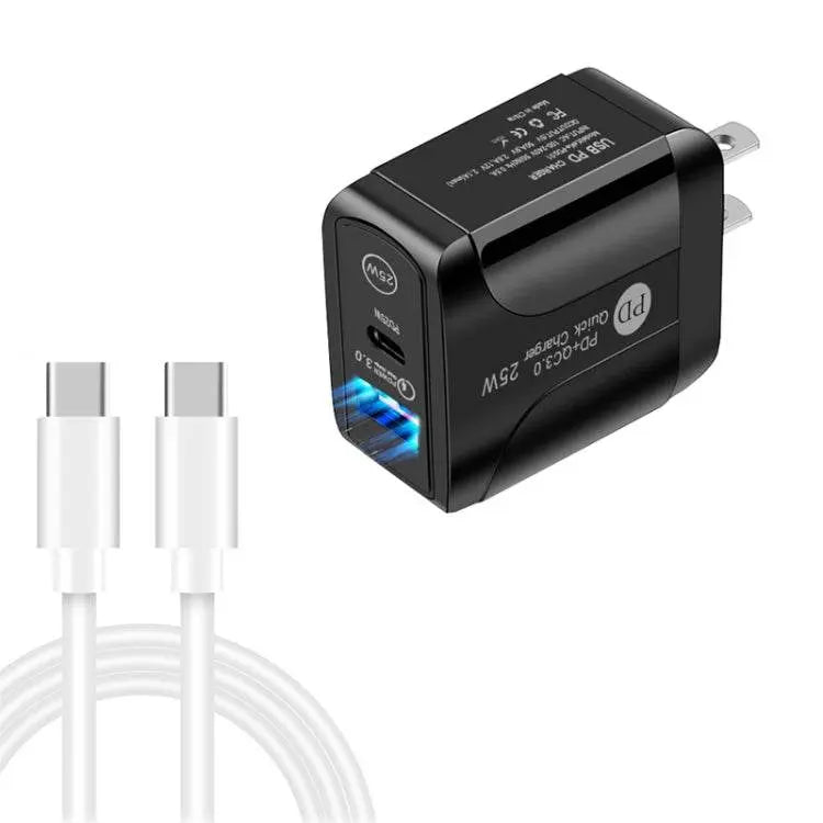 PD25W USB-C Dual Ports Fast Charger with USB-C Cable Now