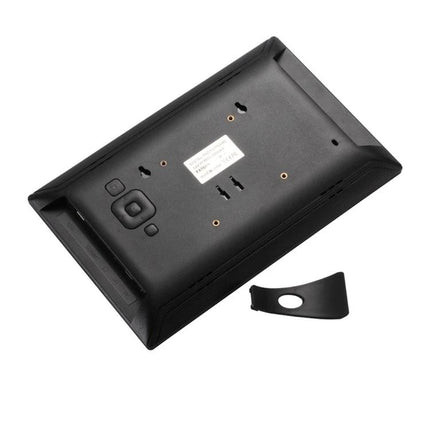 11.6 Inch Digital Photo Frame for Displaying Photos and Slideshows - back view showing controls, wall-mount slots and detachable stand