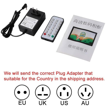 11.6 Inch Digital Photo Frame for Displaying Photos and Slideshows with power adapter, remote control, and user manual accessories