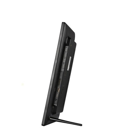 13-Inch High-Definition Digital Photo Frame for Displaying Photos and Videos side view showing ports, stand and slim black LED design