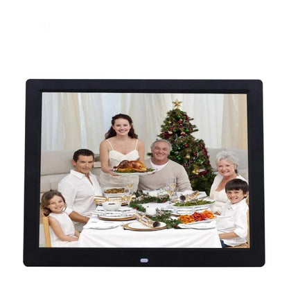 14-Inch Digital Photo Frame for Home Photo Display showing family holiday dinner on 14-inch LED 4:3 display