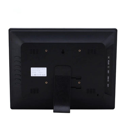 14-Inch Digital Photo Frame for Home Photo Display showing rear view with stand, ports, and wall-mount option