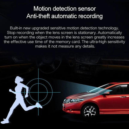 Compact Mini Car Dash Camera for Vehicle Recording and Monitoring with motion detection, anti-theft automatic recording, 1080P and 170° wide-angle