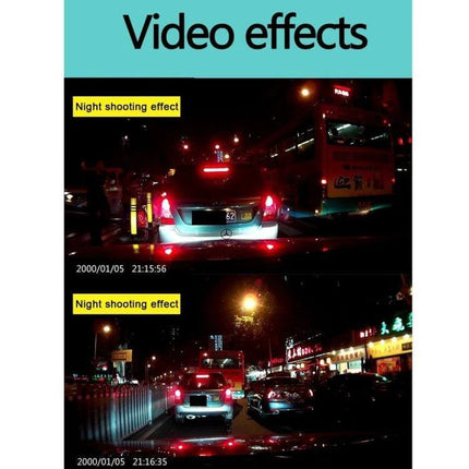 Car Camcorder with 2.4 Inch LCD Screen for Driving Recordings showing night shooting effect capture of traffic and brake lights