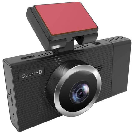 X12 WiFi-Enabled Triple Camera Car Dash Cam for Driving Recording showing front lens and mount, Quad HD dashcam with WiFi smartphone connectivity